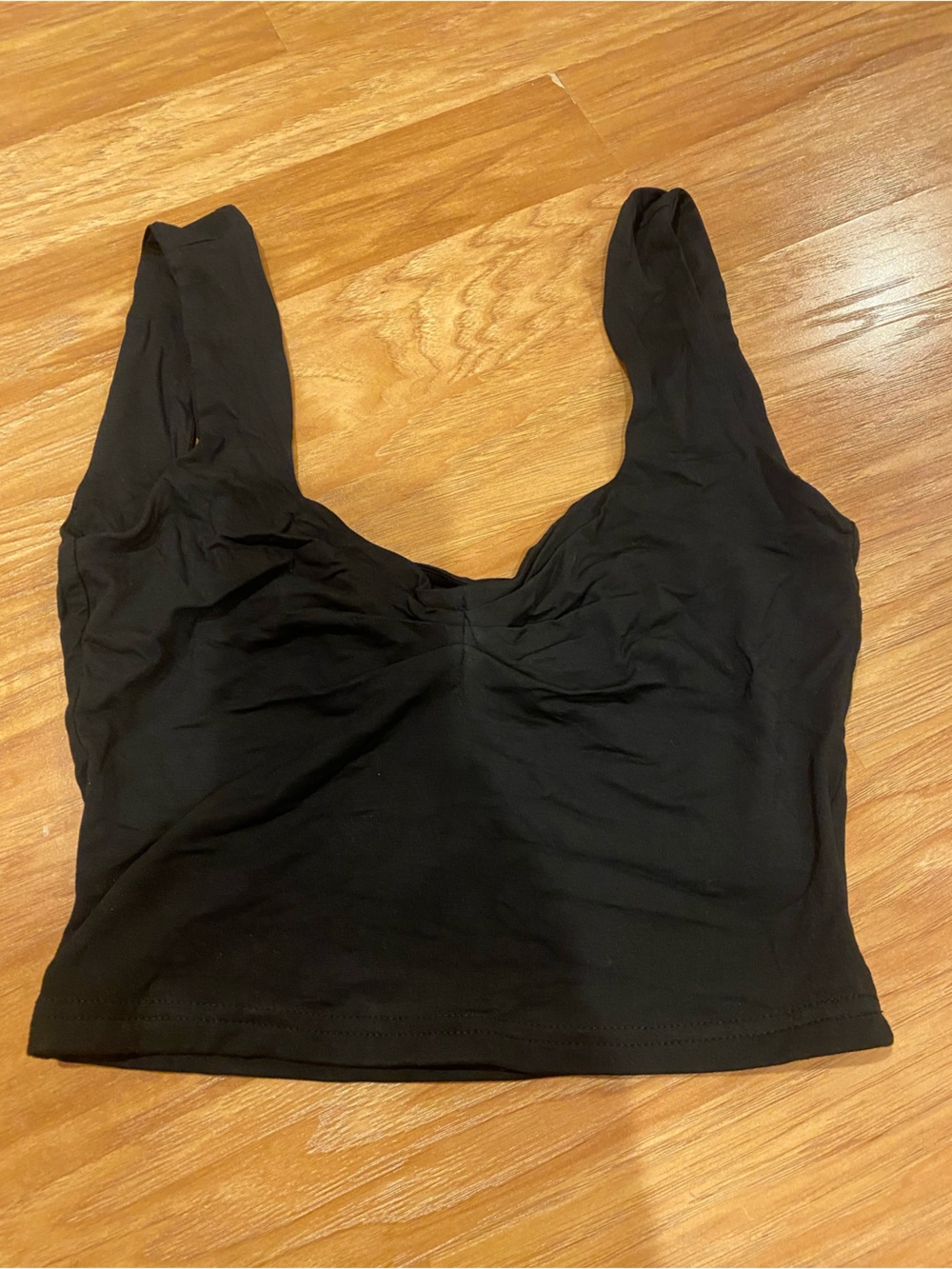 Black Crop Tank Top with Wide Straps